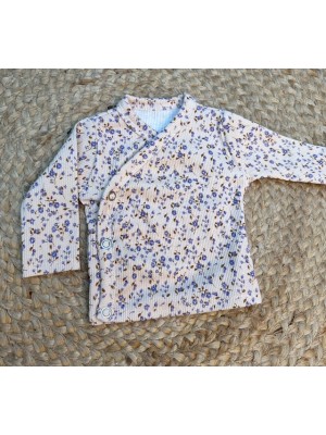 overslag shirt blauwe bloem